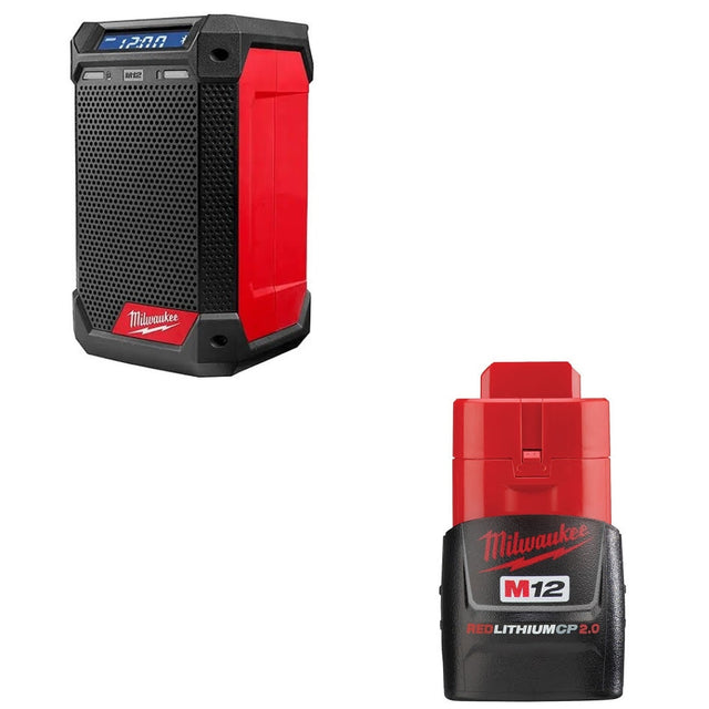 Milwaukee 2951-20 M12™ Radio + Charger w/ FREE 48-11-2420 M12 2.0 Battery Pack