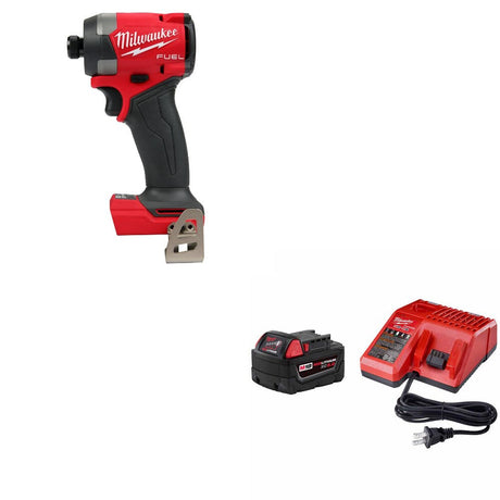 Milwaukee 2953-20 M18 FUEL 1/4" Impact Driver W/ 48-59-1850 M18 XC5 Starter Kit