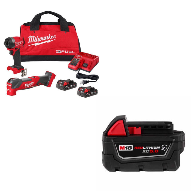 Milwaukee 2953-22MT M18 FUEL 2-Tool Combo Kit W/ 48-11-1850R M18 XC5.0 Battery