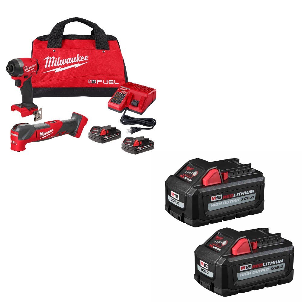 Milwaukee 2953-22MT M18 FUEL 2-Tool Combo Kit W/ 48-11-1862 M18 Battery, 2 Pack