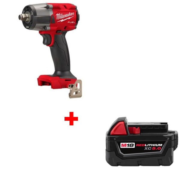 Milwaukee 2962-20 M18 1/2" Impact Wrench w/ FREE 48-11-1850 XC5.0 Battery Pack