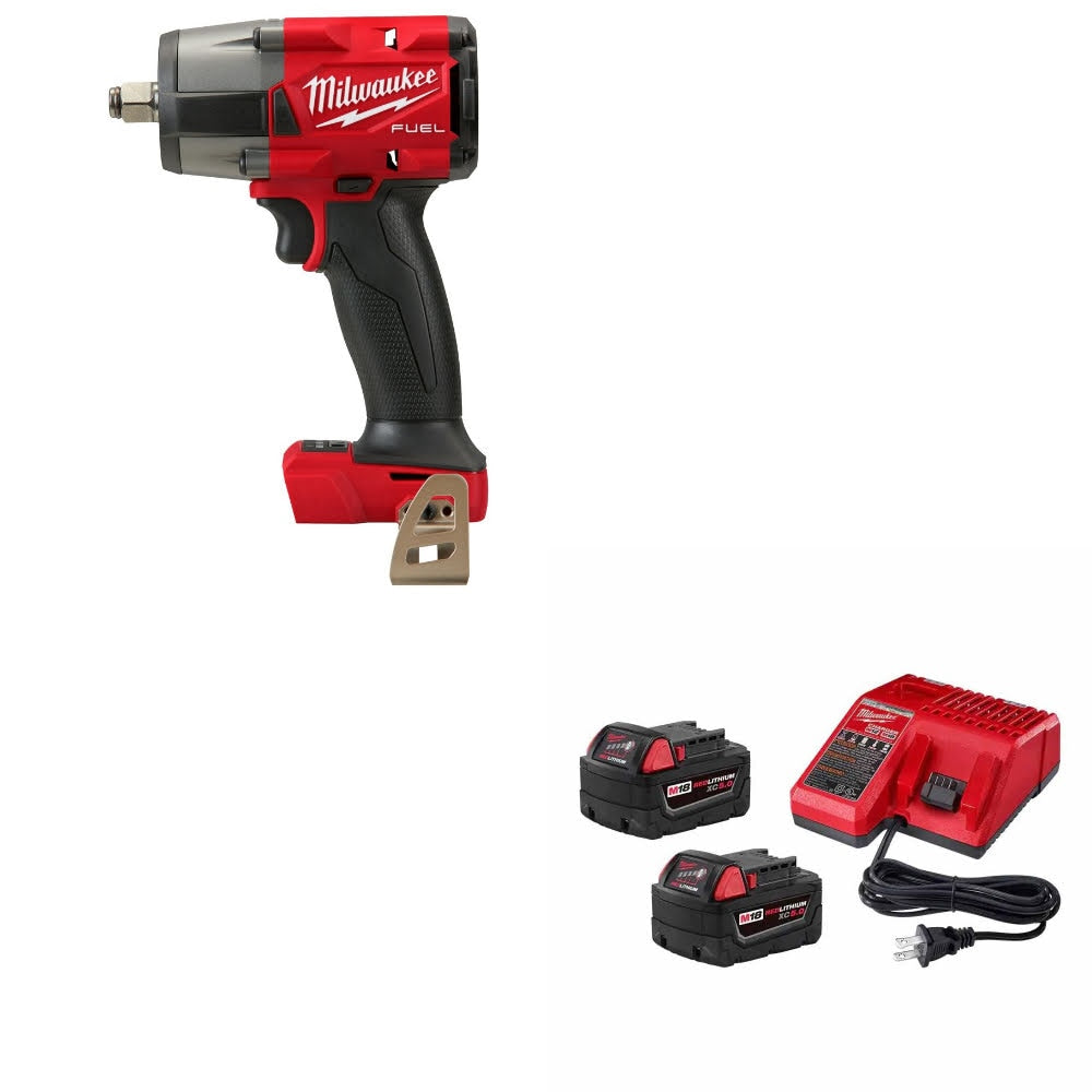 Milwaukee 2962-20 M18 FUEL 1/2" Impact Wrench W/ 48-59-1852B M18 18V Starter Kit