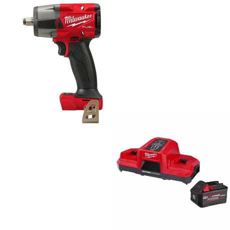 Milwaukee 2962-20 M18 FUEL 1/2" Impact Wrench W/ 48-59-1861 M18 18V Starter Kit