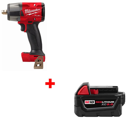 Milwaukee 2962P-20 M18 1/2 " Impact Wrench w/ FREE 48-11-1850 XC5.0 Battery Pack