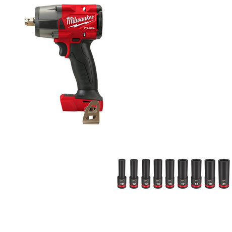 Milwaukee 2962P-20 M18 FUEL 1/2" Impact Wrench W/ FREE 49-66-7032 9PC Socket Set