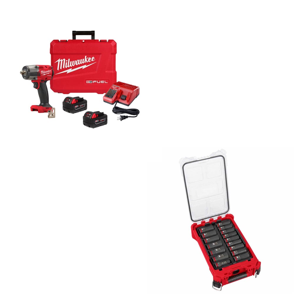 Milwaukee 2962P-22R M18 FUEL Impact Wrench W/ FREE 49-66-6803 16Pc Socket Set