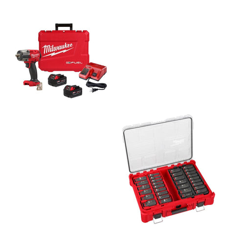 Milwaukee 2962P-22R M18 FUEL Impact Wrench Kit W/ FREE 49-66-6806 Socket Set