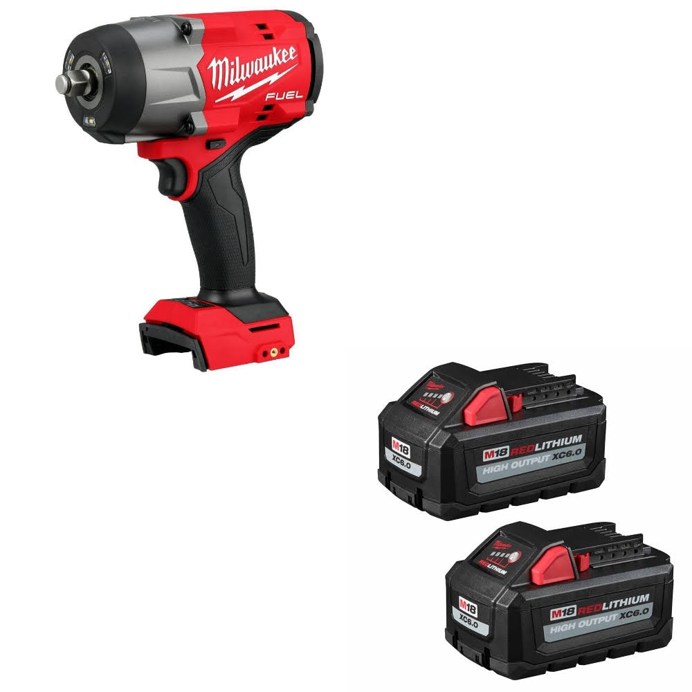 Milwaukee 2967-20 M18 FUEL 1/2" Impact Wrench W/ 48-11-1862 M18 Battery, 2 Pack