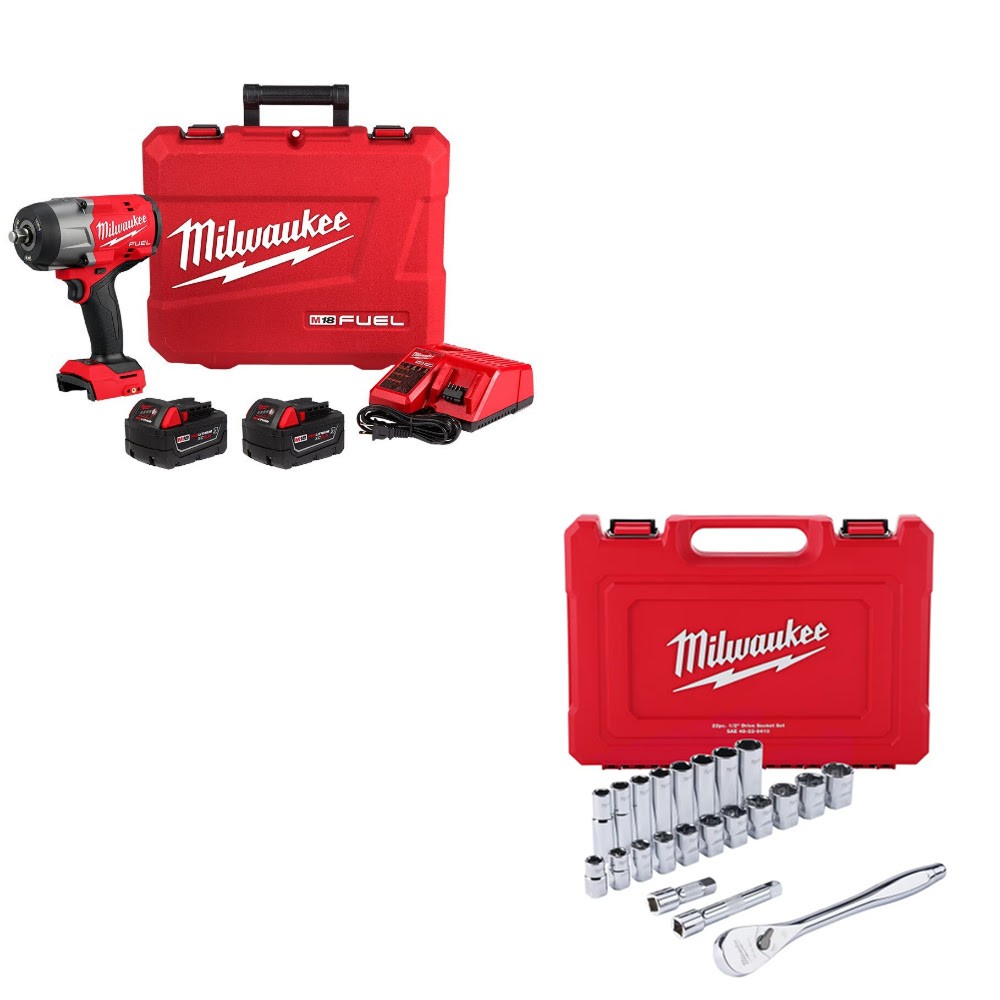 Milwaukee 2967-22 Impact Wrench Kit W/ FREE 22pc Socket Set
