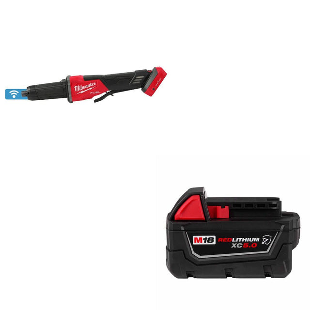 Milwaukee 2984-20 M18 FUEL Die Grinder W/ 48-11-1850R M18 XC5.0 Battery