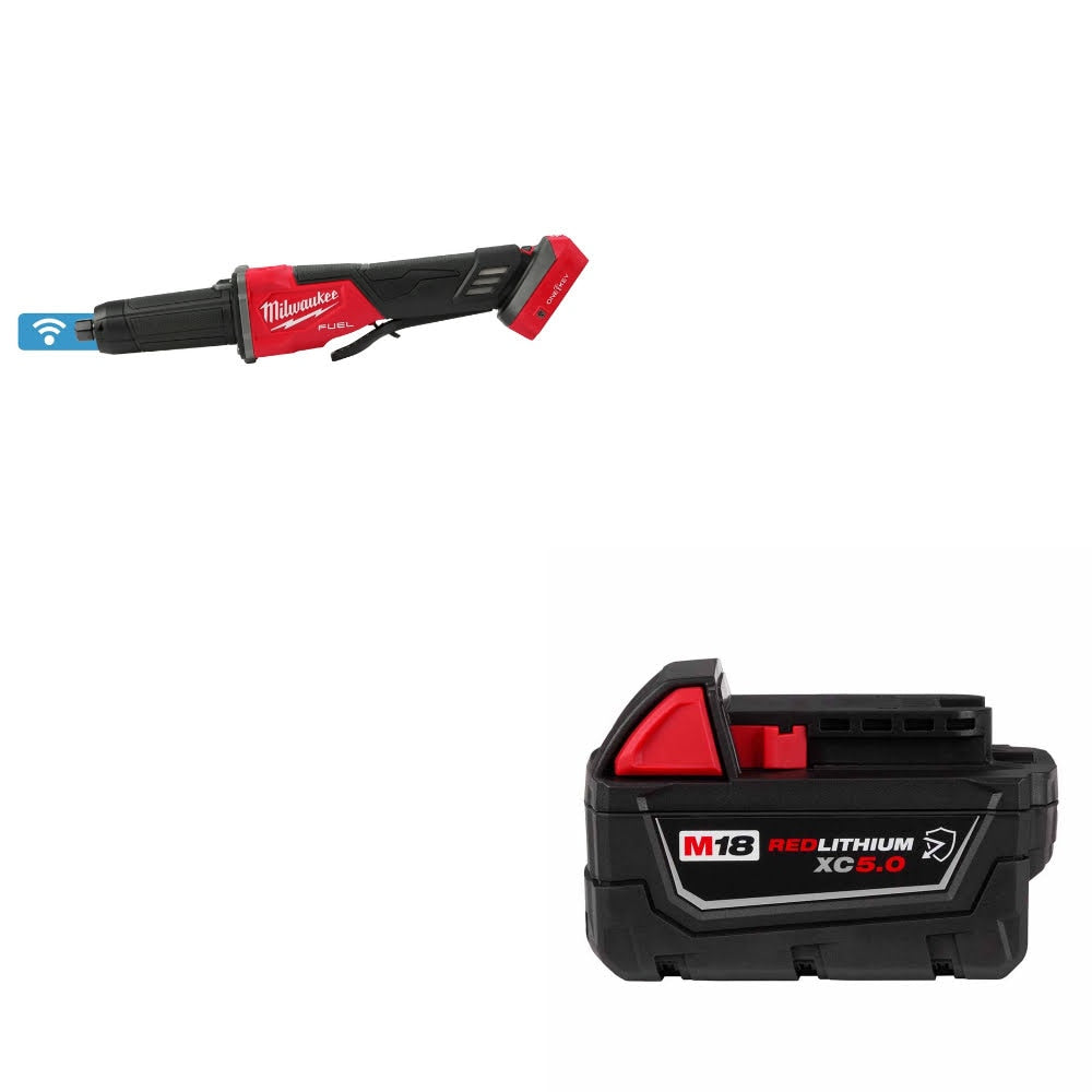 Milwaukee 2984-20 M18 FUEL Die Grinder W/ 48-11-1850R M18 XC5.0 Battery