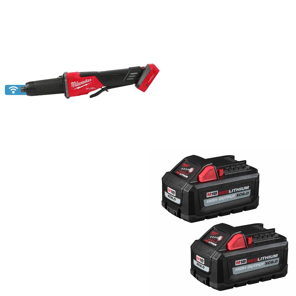 Milwaukee 2984-20 M18 FUEL Die Grinder W/ 48-11-1862 M18 XC6.0 Battery, 2 Pack