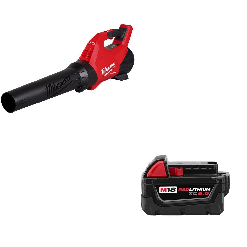 Milwaukee 3017-20 M18 FUEL Blower, Bare W/ 48-11-1850 M18 XC5.0 Battery Pack