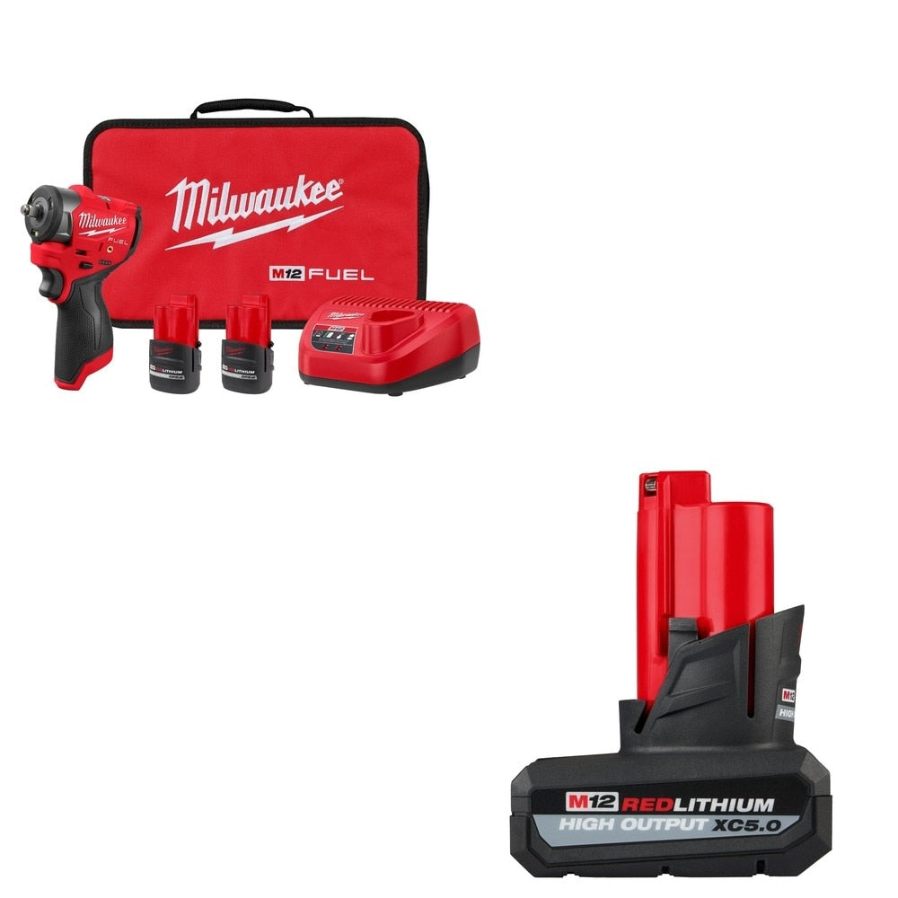 Milwaukee 3049-22 M12 FUEL 3/8" Subcompact Impact Wrench W/ FREE 48-11-2450 Battery Pack