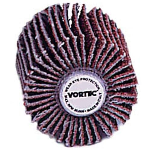 Weiler 30722 1" x 1" Vortec Coated Abrasive Flap Wheel, 1/4" Stem, 120AO, Packs of 10