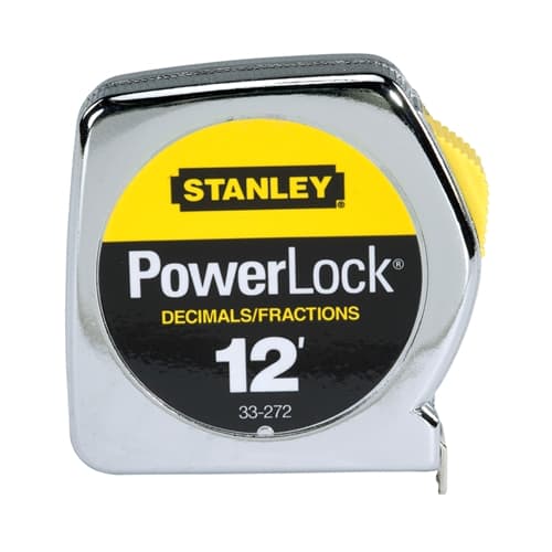 Stanley 33-272 PowerLockDecimal Tape Rule w/ Metal Case 1/2" X 12'