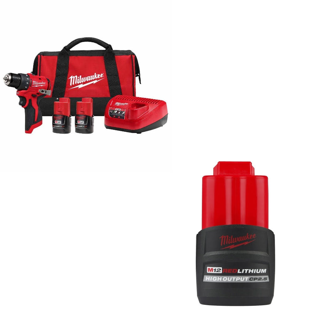Milwaukee 3401-22 3/8" Drill/Driver Kit W/ FREE 48-11-2425 Battery