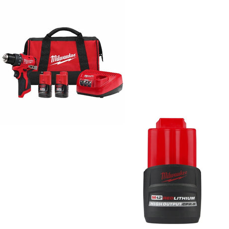 Milwaukee 3401-22 3/8" Drill/Driver Kit W/ FREE 48-11-2425 Battery