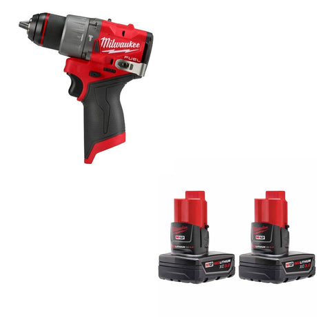 Milwaukee 3404-20 Hammer Drill Kit W/ FREE 48-11-2412 Battery, 2 Pack