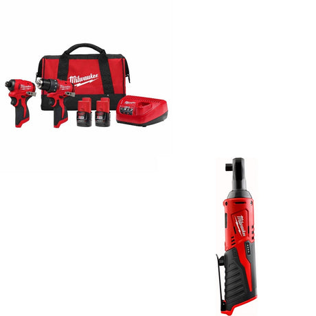 Milwaukee 3494-22 M12 Combo Kit W/ 2457-20 Cordless Ratchet