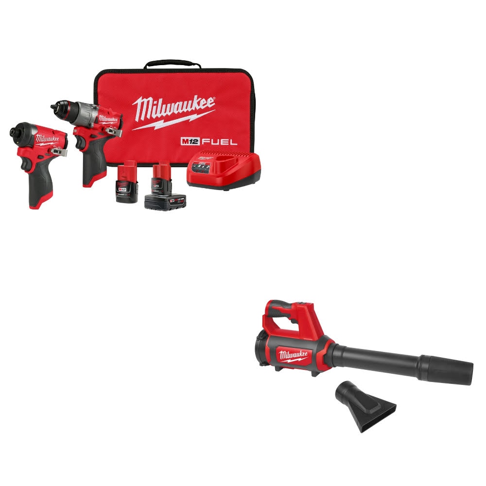 Milwaukee 3497-22 M12 FUEL Combo Kit W/ FREE 0852-20 Spot Blower