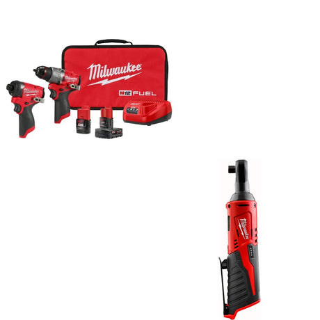 Milwaukee 3497-22 M12 FUEL 2-Tool Combo Kit w/ FREE 2457-20 M12™ 3/8" Ratchet