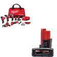 Milwaukee 3497-25 M12 FUEL 12V 5-Tool Combo Kit W/ 48-11-2440 M12 Battery Pack