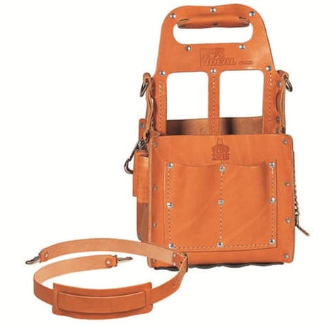 IDEAL 35-969 Tuff-Tote Tool Carrier with Shoulder Strap, Premium Leather Model