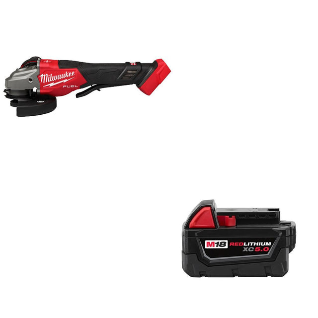 Milwaukee 3670-20 M18 FUEL 4-1/2"-6" Grinder W/ 48-11-1850 M18 XC5 Battery Pack