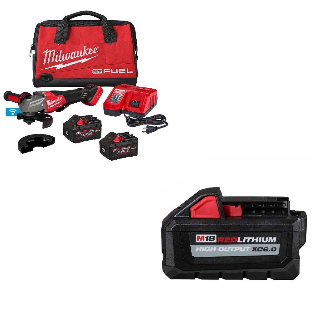 Milwaukee 3672-22 Grinder Kit W/ FREE 48-11-1865 Battery Pack