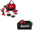 Milwaukee 3693-22CX M18 2-Tool Combo Kit W/ 48-11-1865 M18 XC6.0 Battery Pack
