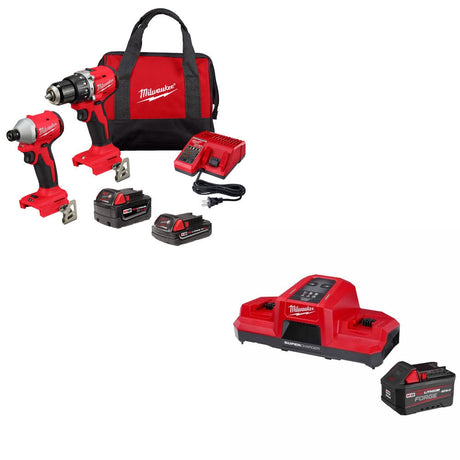 Milwaukee 3693-22CX M18 2-Tool Combo Kit W/ 48-59-1861 M18 18V Starter Kit