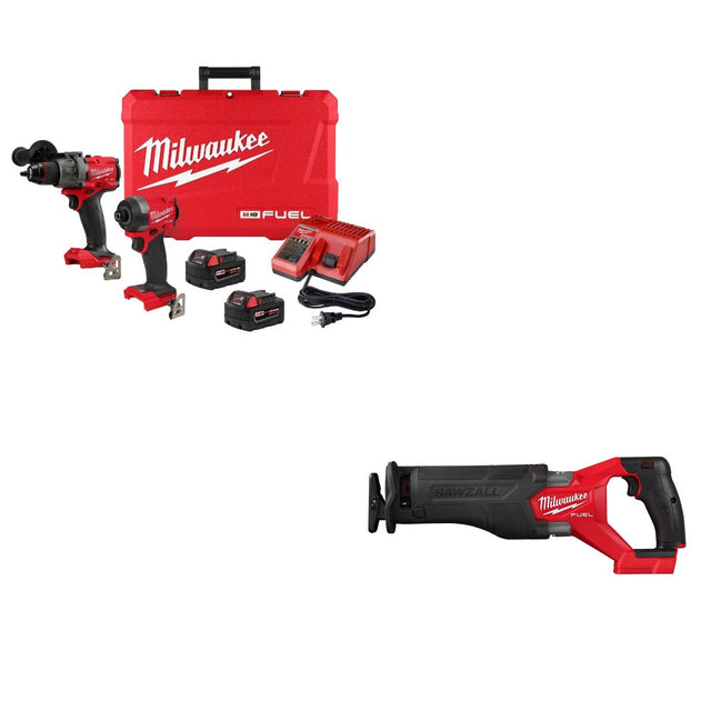 Milwaukee 3697-22 M18 FUEL 2-Tool Combo Kit W/ FREE 2821-20 M18 FUEL Recip Saw