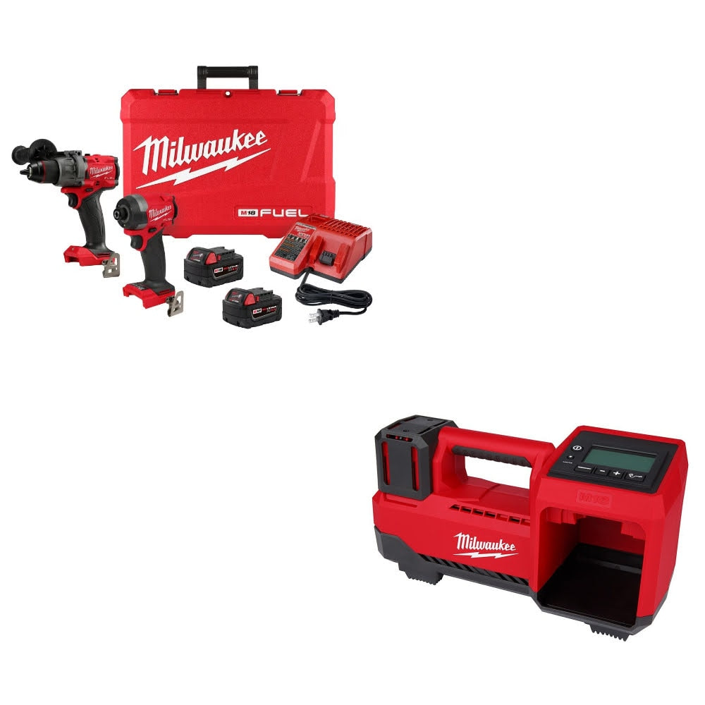 Milwaukee 3697-22 M18 FUEL 2-Tool Combo Kit w/ FREE M18 Tire Inflator, Bare Tool