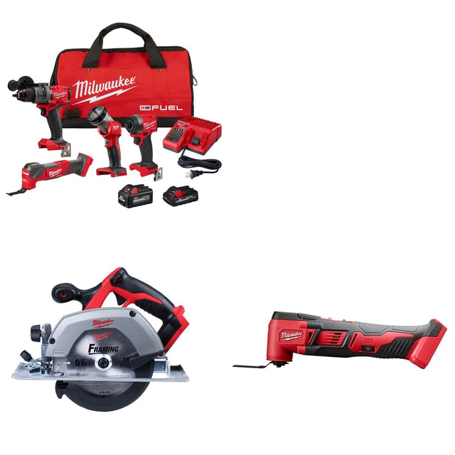 Milwaukee 3698-24MT M18 4-Tool Combo Kit W/ FREE 2630-20 Circ Saw & Multi-Tool