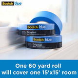 3M 2090-36QC6 1.41 in x 60 yd Scotch Blue Painters Tape (36 mm x 54.8 m) (7100272262) - 3