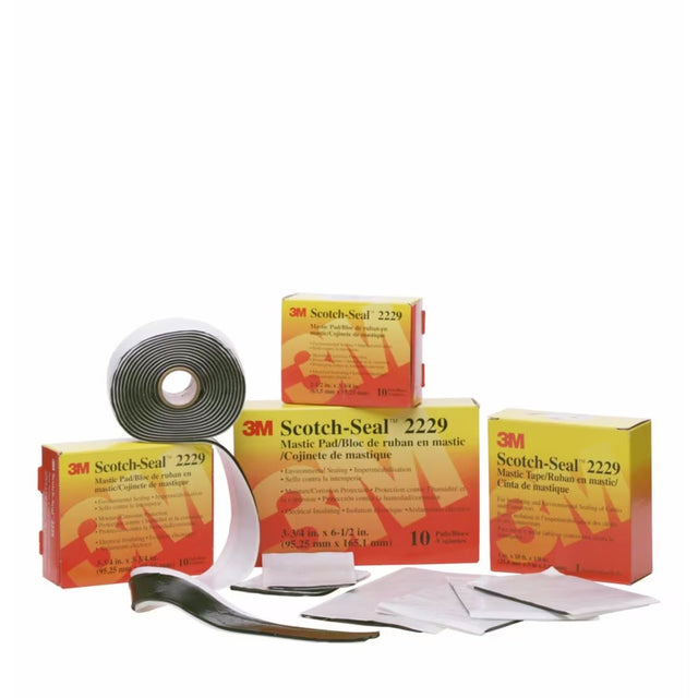 3M 2229 Scotch Seal Mastic Tape Compound 3-3/4" x 10' Black