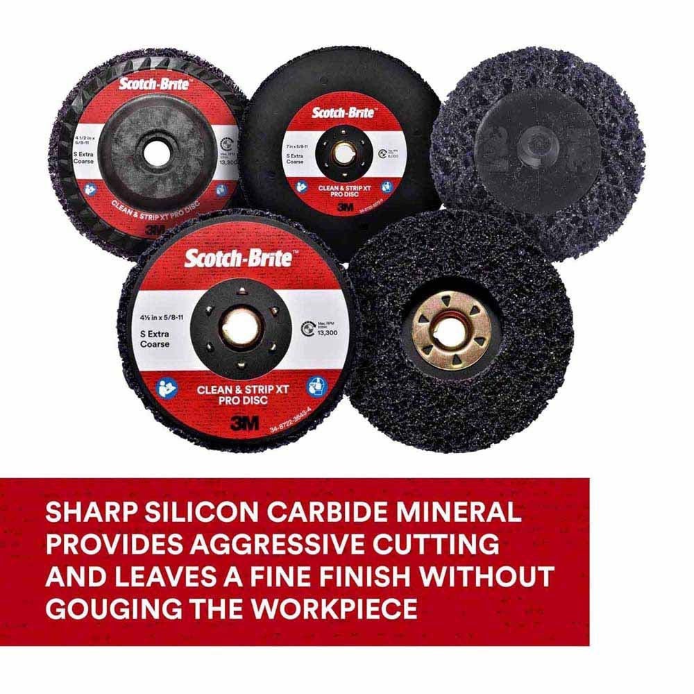3M 29900 Scotch-Brite Clean and Strip XT Pro Disc Type 27 4-1/2" x 5/8"-11 Extra Coarse - 2