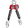 DBI Sala 3100510 Protecta Twin-Leg Self-Retracting Lifeline, Web, Steel Snap Hooks, 6'