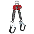 DBI Sala 3100634 Protecta Twin-Leg Self-Retracting Lifeline with Carabiner, Web, Aluminum Rebar Hooks, 6'