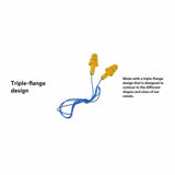 3M 340-4002 E-A-R UltraFit Corded Earplugs with Carrying Case, Reusable Triple-Flange, NRR 25 dB (50 Pairs) - 3