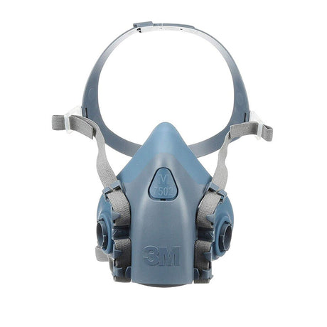 3M 37082 7502 Reusable Respirator Half Facepiece, Medium, Silicone, Cool Flow Valve, Drop-Down Harness, Bayonet Connections, Dual Airline Compatible (7000002162)