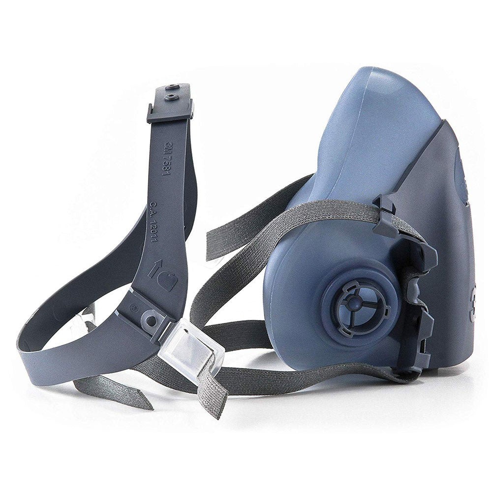 3M 37082 7502 Reusable Respirator Half Facepiece, Medium, Silicone, Cool Flow Valve, Drop-Down Harness, Bayonet Connections, Dual Airline Compatible (7000002162) - 2
