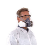 3M 37082 7502 Reusable Respirator Half Facepiece, Medium, Silicone, Cool Flow Valve, Drop-Down Harness, Bayonet Connections, Dual Airline Compatible (7000002162) - 3