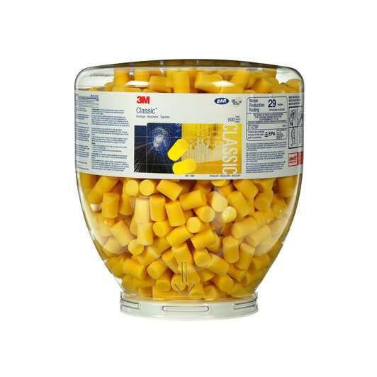 3M 391-1001 E-A-R Classic One Touch Refill, NRR 29 dB (7000002298) (500 EA/Bottle)