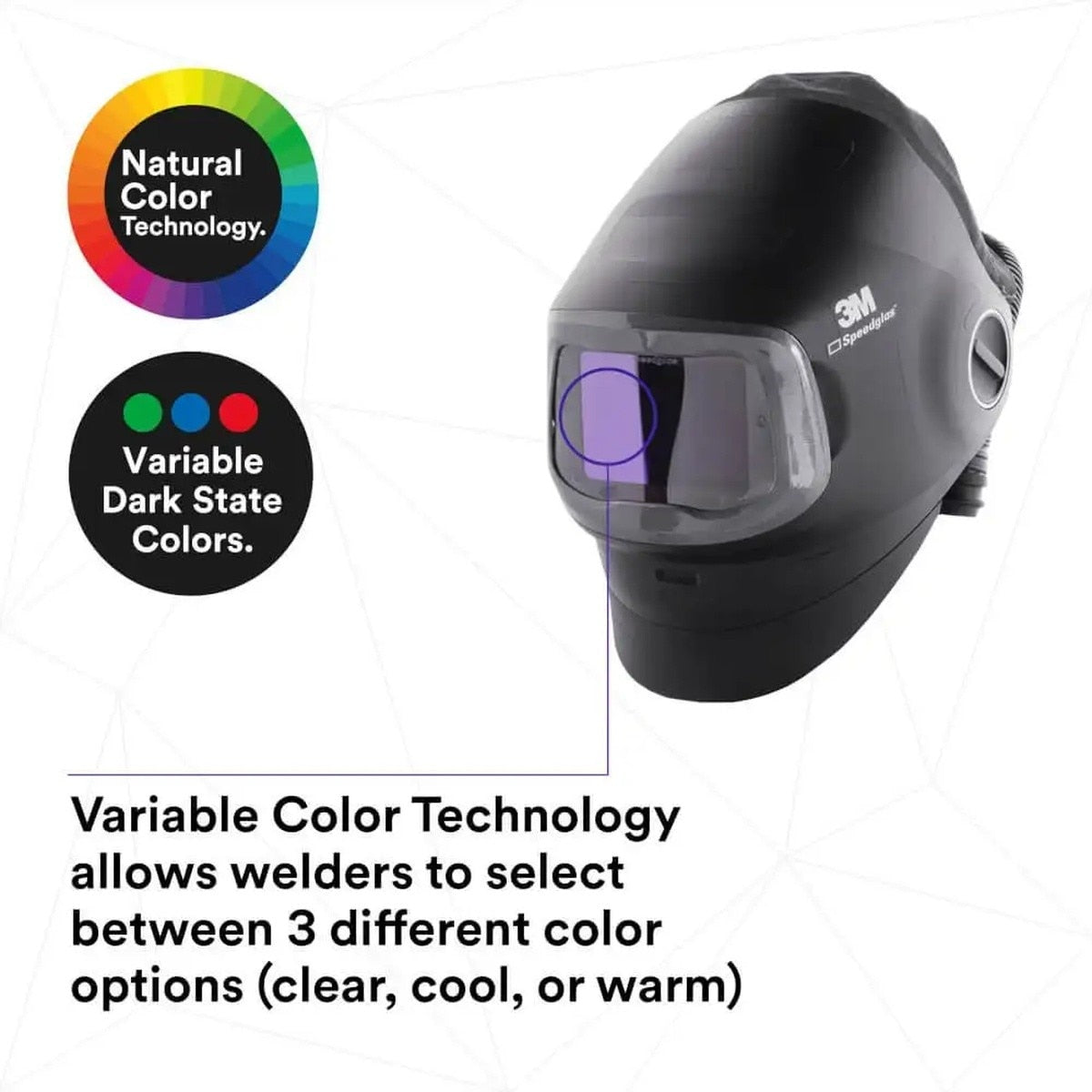 3M 46-1101-30iVC Speedglas G5-01 Heavy-Duty Welding Helmet Kit with G5-01VC ADF and Adflo High-Altitude PAPR, 2.8" x 4.3" Viewing Area - 3