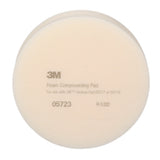 3M 05723 Hookit Foam Compounding Pad, Single Sided, Flat Back, Hook and Loop, White, 8 in (203.2 mm) (7000000485) (24 Pack)