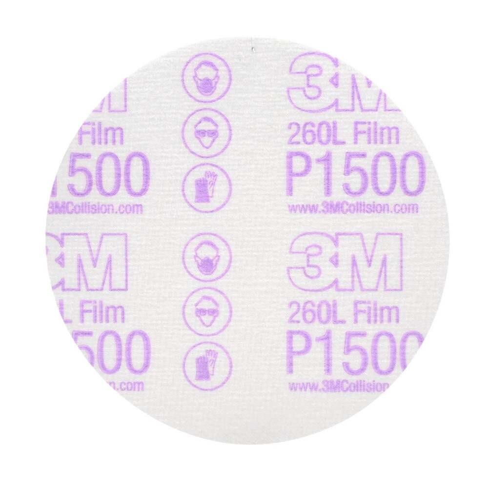 3M 00951 Hookit Finishing Film Abrasive Disc 260L, 5 in, P1500 (7000000562) (100 Pack)