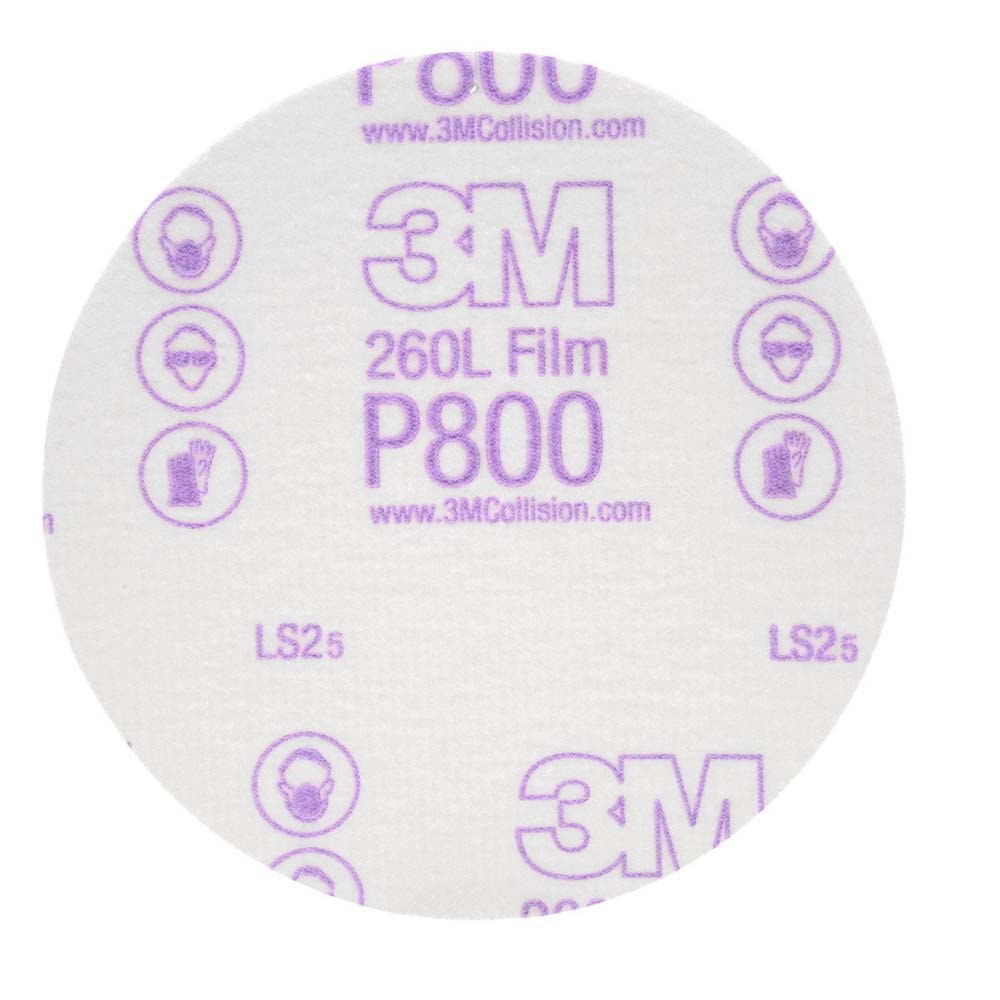 3M 7000000565 Hookit Finishing Film Abrasive Disc 260L, 00954, 5 in, P800 (100 Pack)