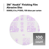 3M 260L 00950 Hookit Finishing Film Abrasive Disc, Aluminum Oxide, P1500, White, 6 in, Clear Coat Sanding, Paint Finishing, Defect Removal (7000000566) (400 Pack) - 5